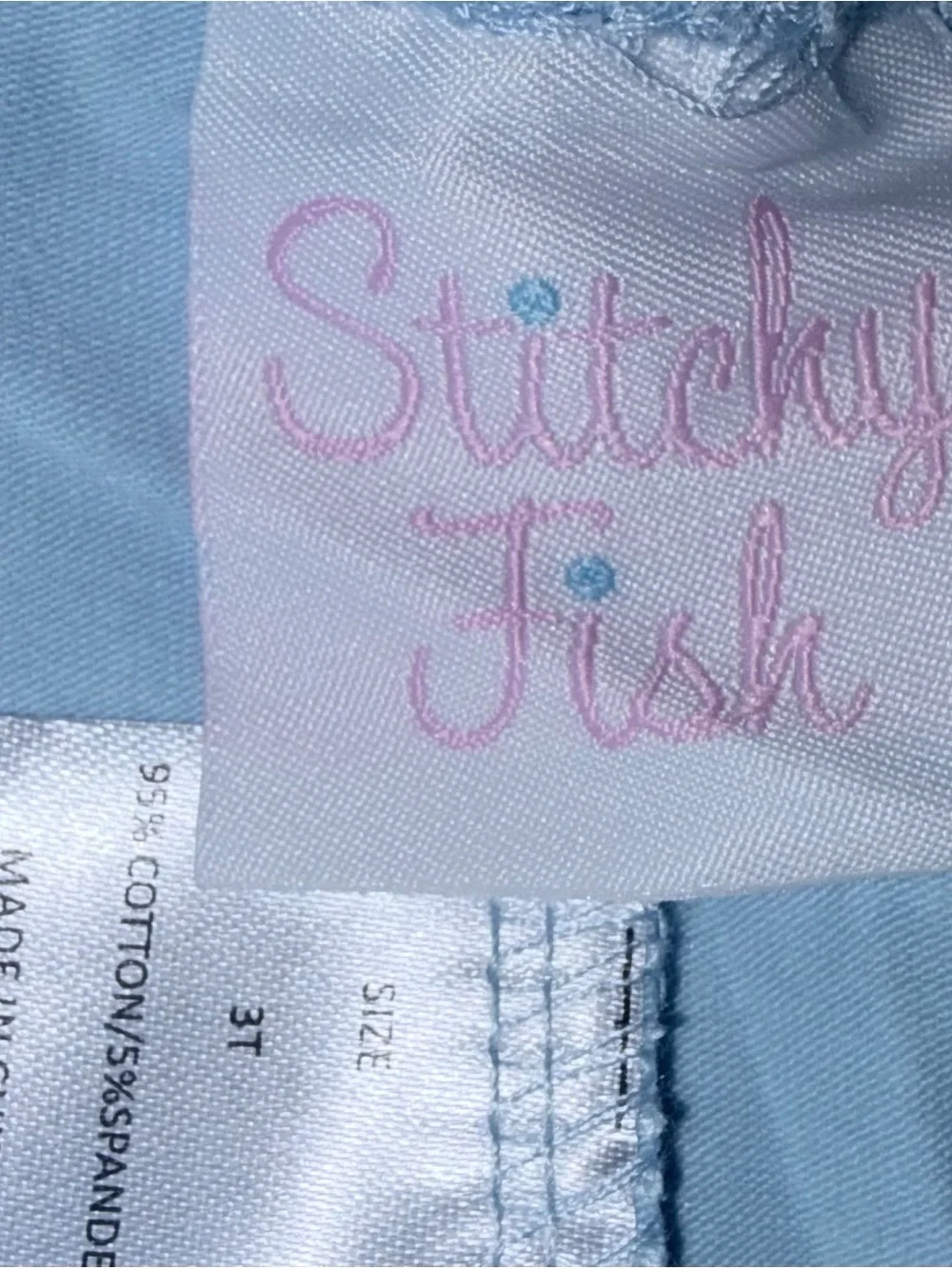 Stitchy Fish Amelia leggings set pink stripes and blue leggings & trim sz 3T NWT